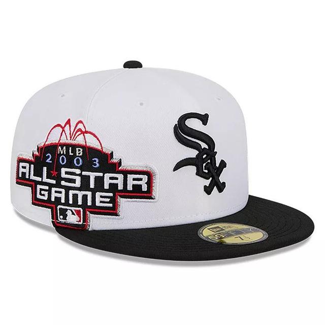 Mens New Era /Black Chicago Sox Major Sidepatch 59FIFTY Fitted Hat Product Image