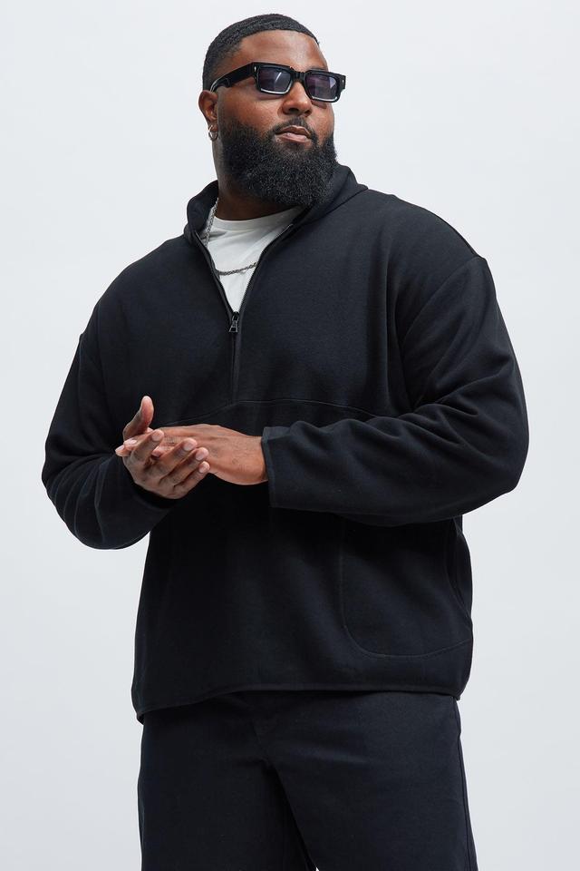 Mona Quarter Zip Sweatshirt - Black Product Image