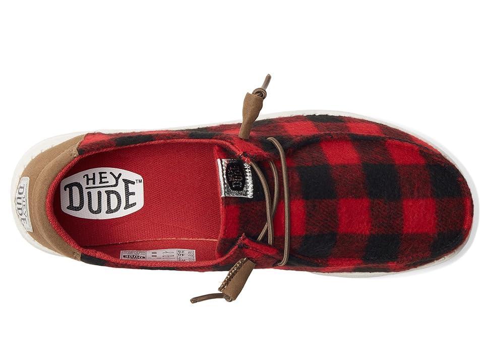 Hey Dude Wendy Buffalo Plaid Black) Women's Shoes Product Image