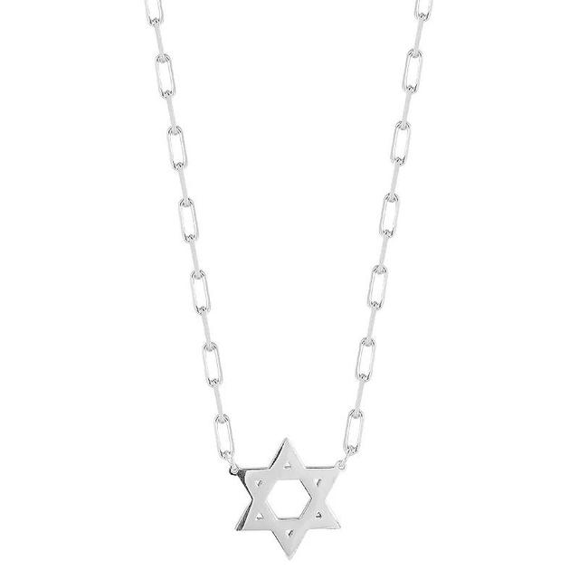 Sunkissed Sterling Star Of David Pendant Necklace, Womens Silver Tone Product Image