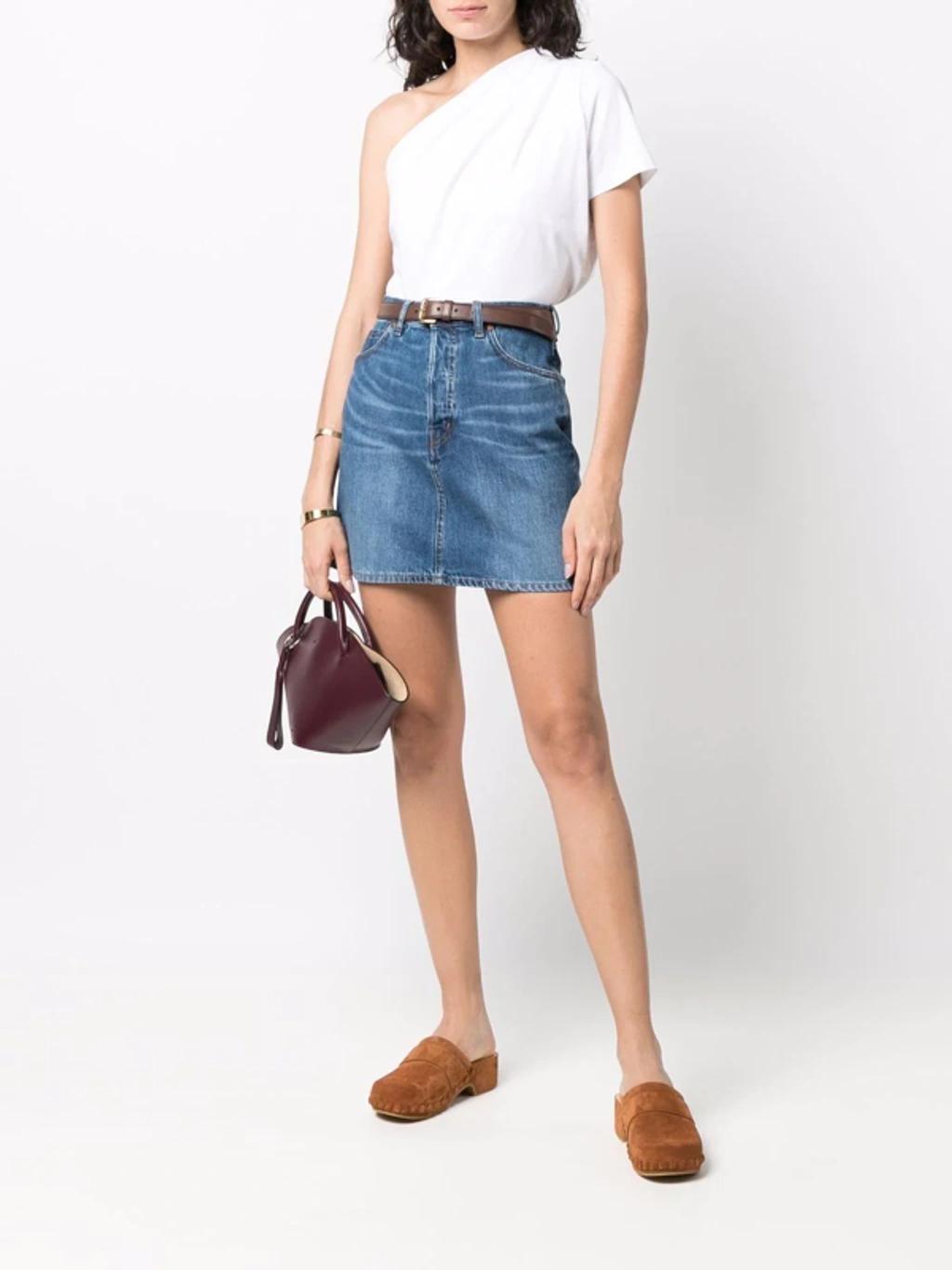 Denim Mini Skirt  Blue Chloe Donna 26 In Dusky Blue Product Image