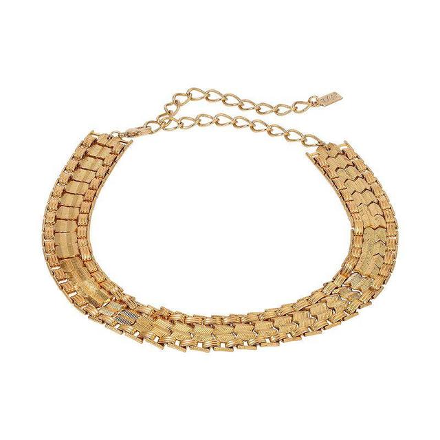 1928 Gold Tone Textured Chain Choker Necklace, Womens, Yellow Product Image