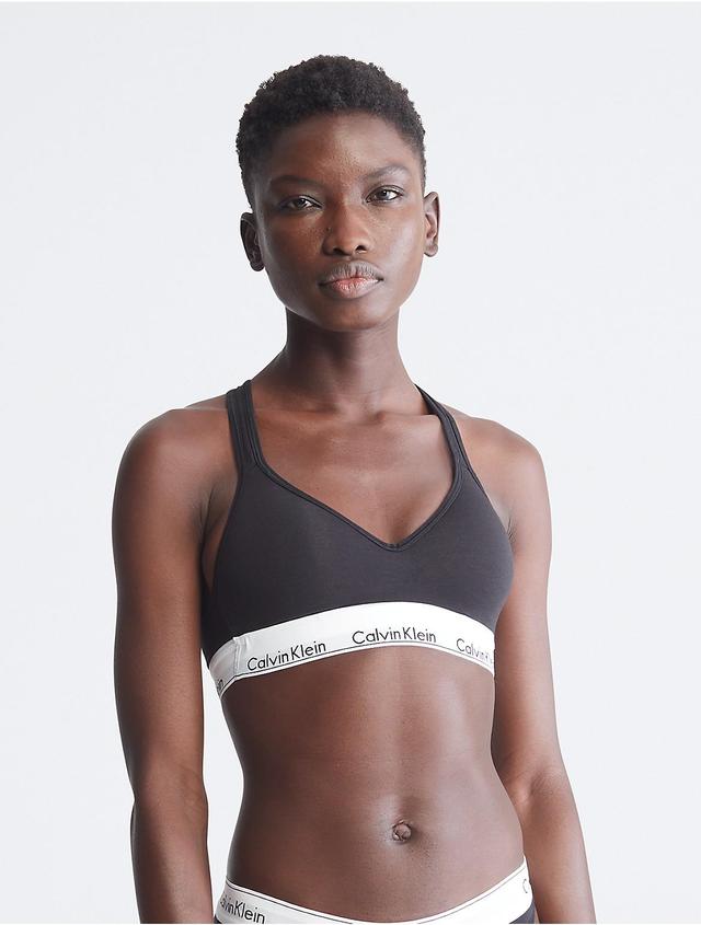 Calvin Klein Womens Modern Cotton Padded Bralette - Black - L Product Image