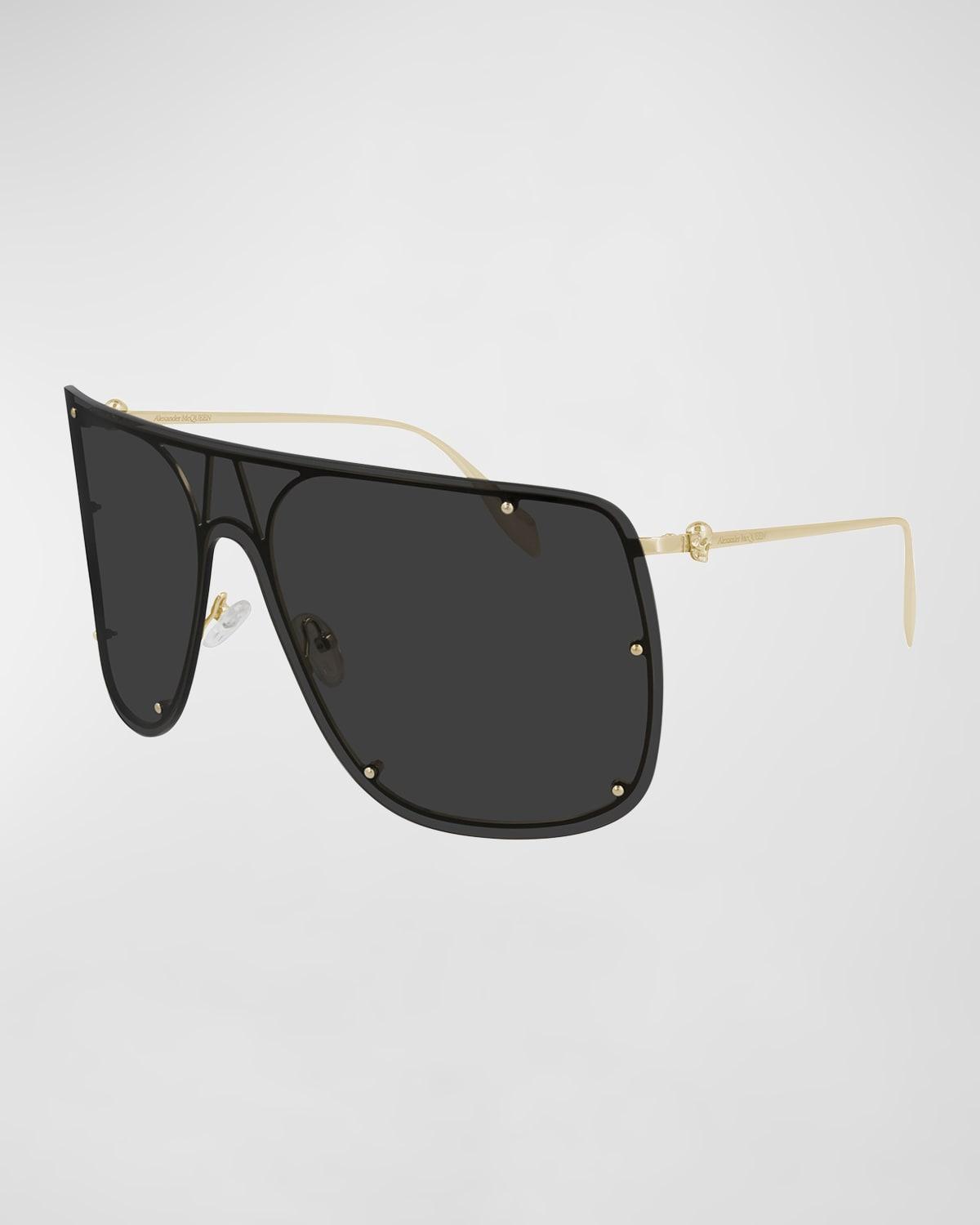 Mens Skull Metal Shield Sunglasses Product Image