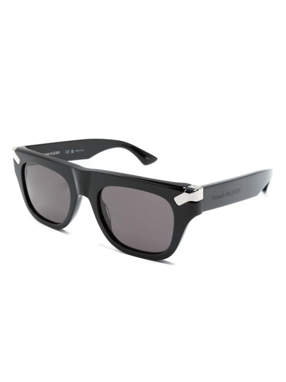 Logo-engraved Square-frame Sunglasses In Black Product Image