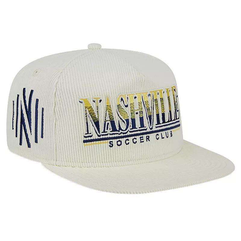 Mens New Era White Nashville SC Throwback Corduroy Golfer Adjustable Hat Product Image