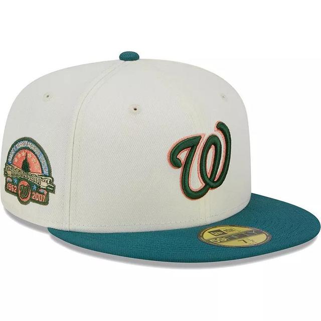 Mens New Era Cream Washington Nationals Chrome Evergreen 59FIFTY Fitted Hat Product Image