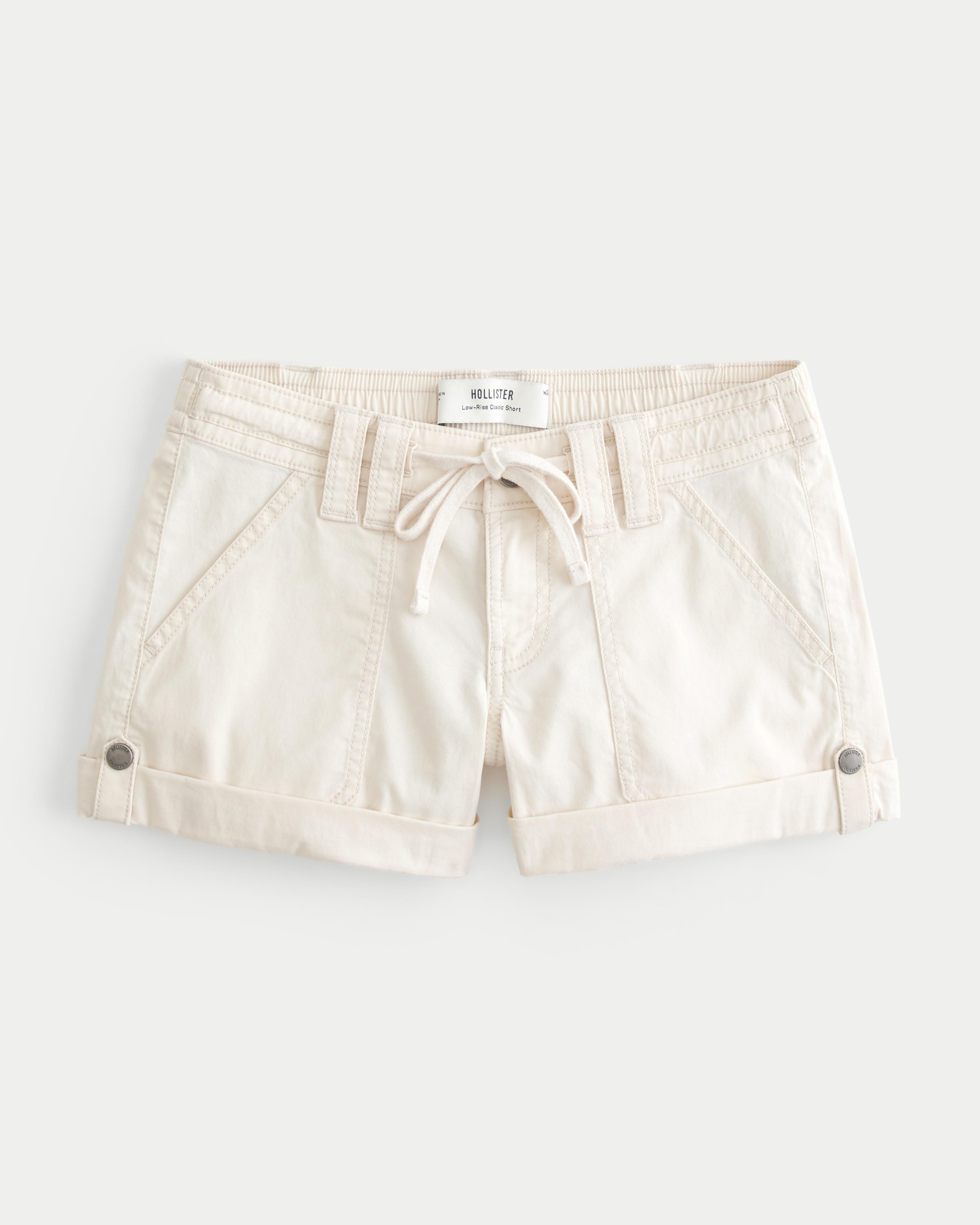 Low-Rise Adjustable Hem Shorts Product Image