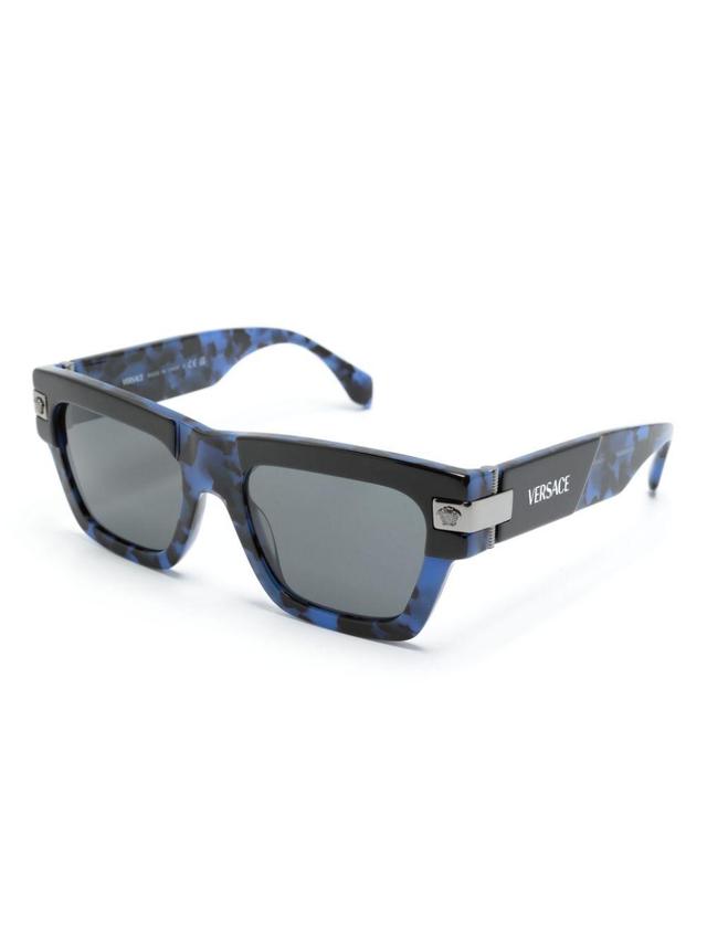 VERSACE Classic Top Square-frame Sunglasses In Blue Product Image