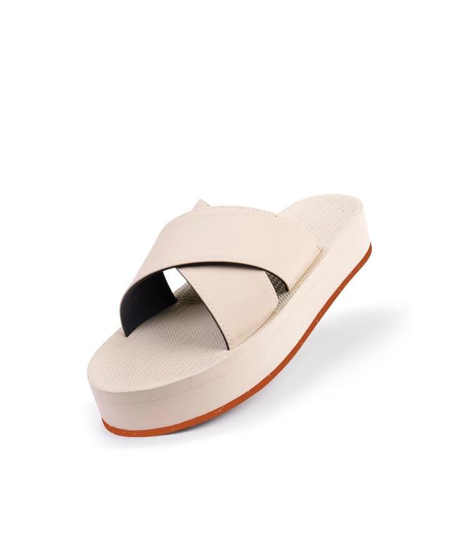 Indosole Womens Cross Platform Sandal with Sneaker Sole - Sea salt sole Product Image