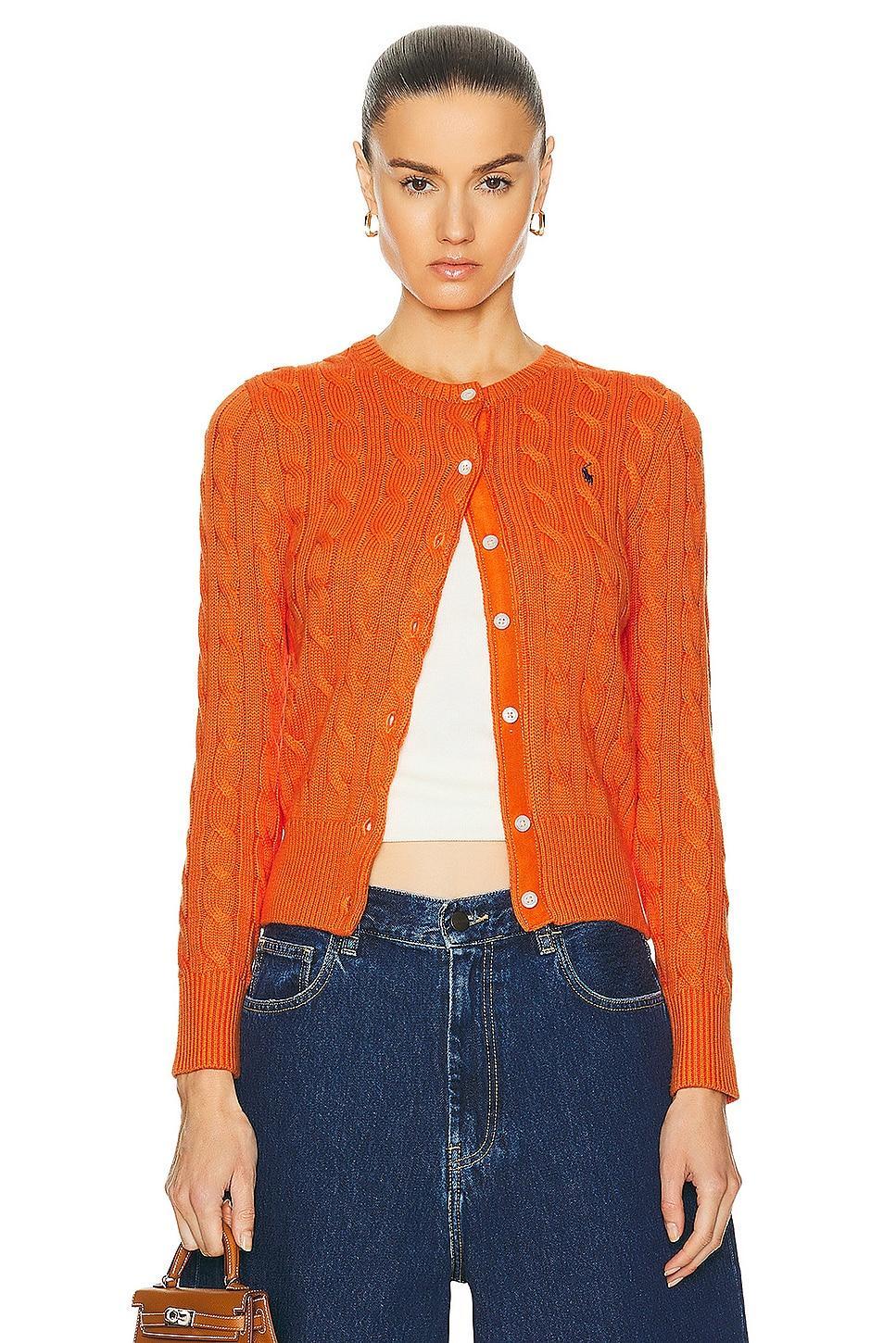 Polo Ralph Lauren Cotton Cardigan in Orange Product Image