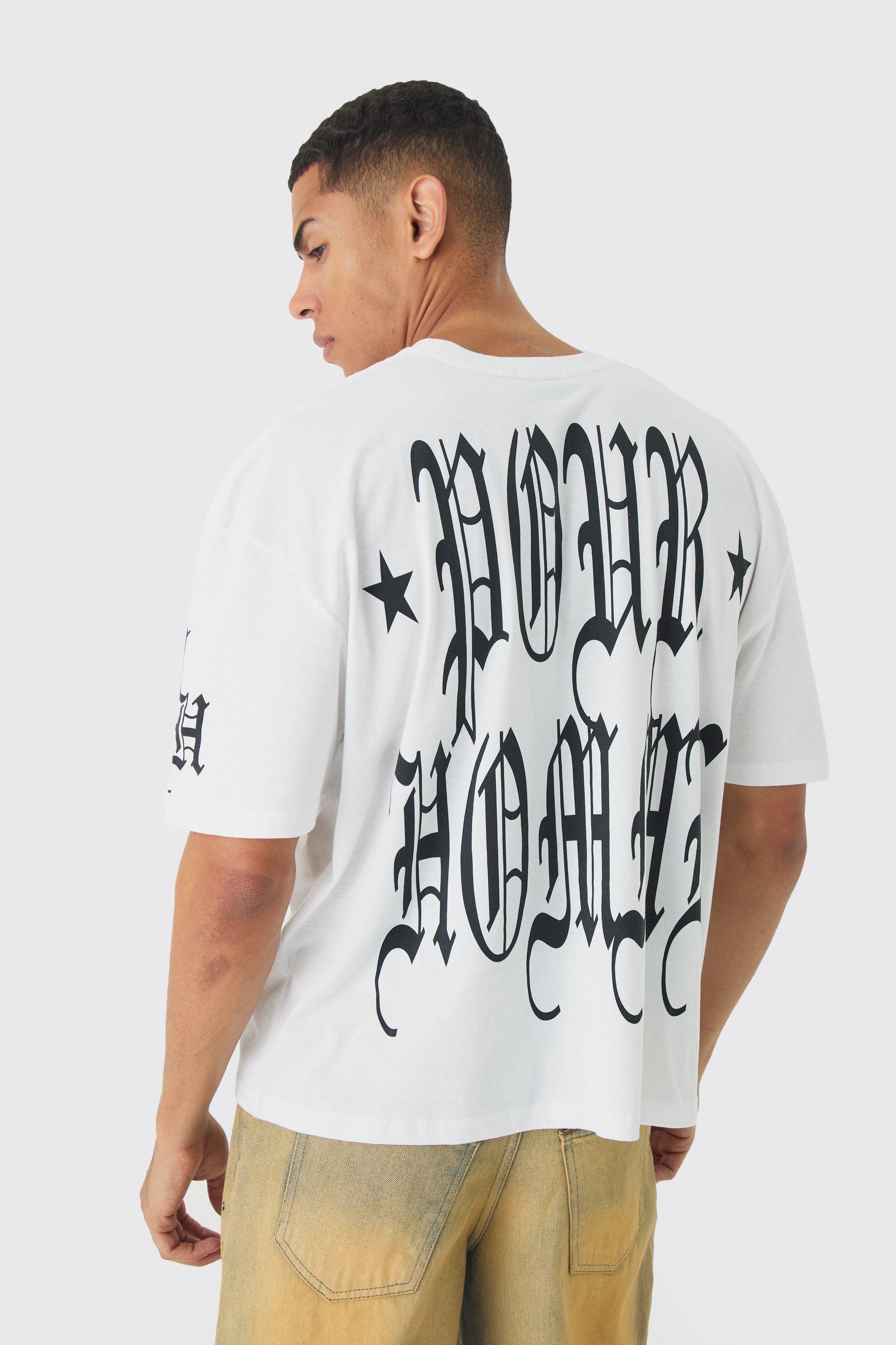 Oversized Boxy Pour Homme Gothic T-Shirt | boohooMAN USA Product Image