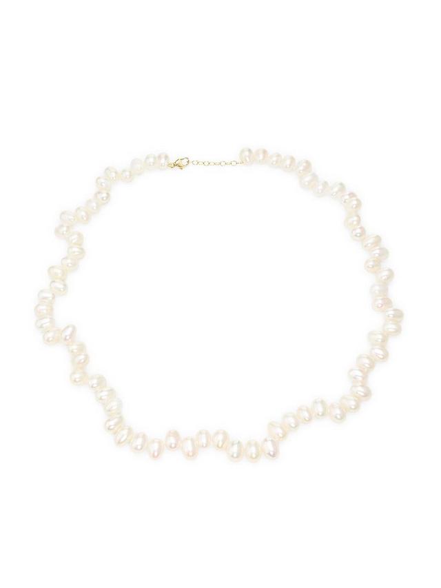 Womens Ocean 14K Yellow Gold & Freshwater Pearl Necklace Product Image