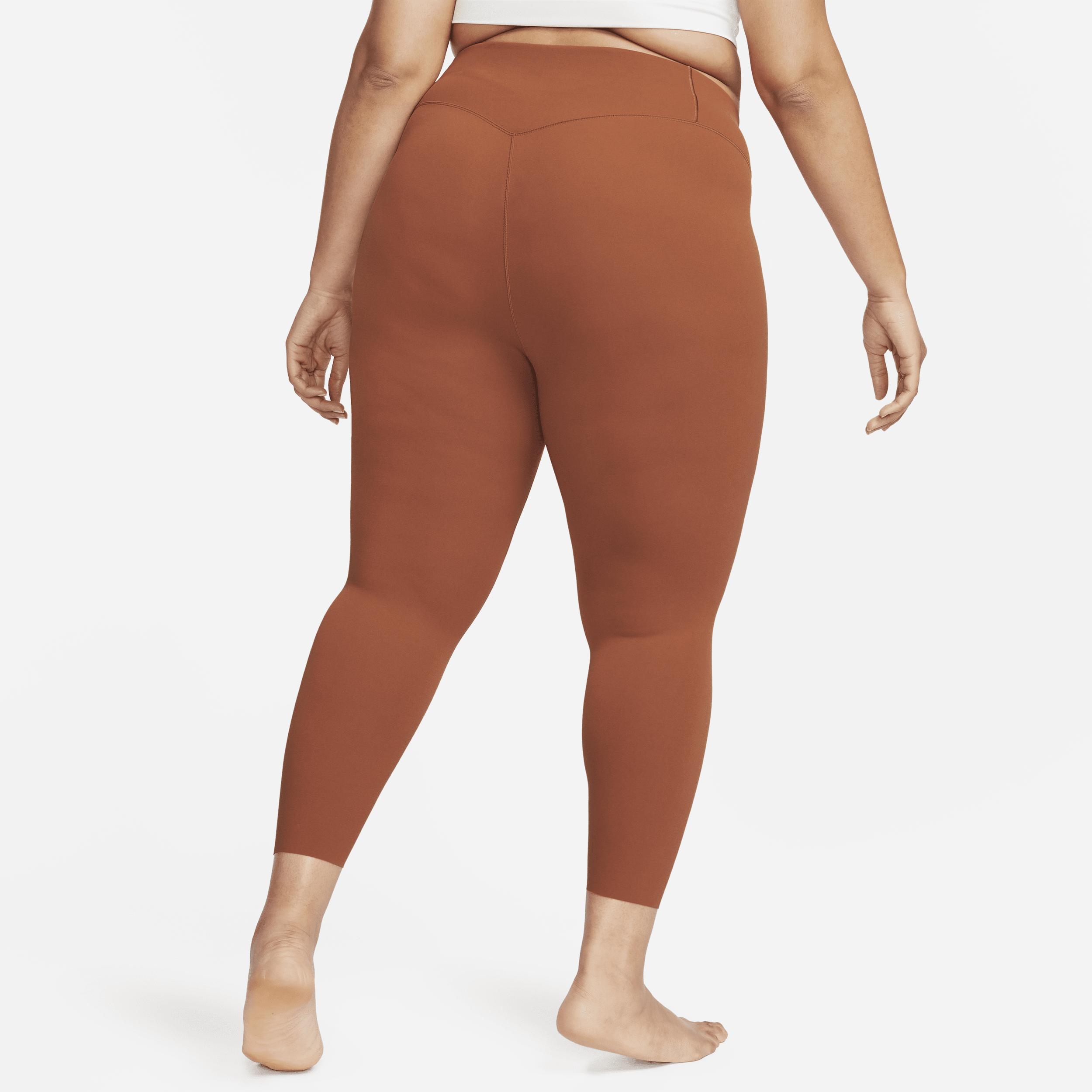 Nike Women's Zenvy Gentle-Support High-Waisted 7/8 Leggings (Plus Size) in Brown, Size: 2X  Product Image