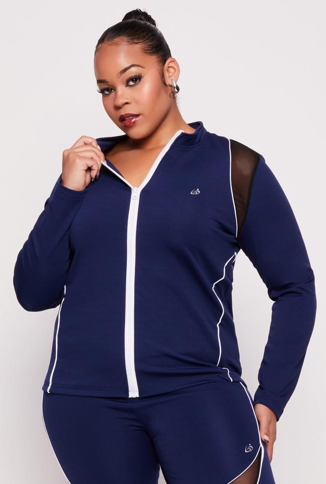 Womens Plus Size Mesh Insert Track Jacket Product Image