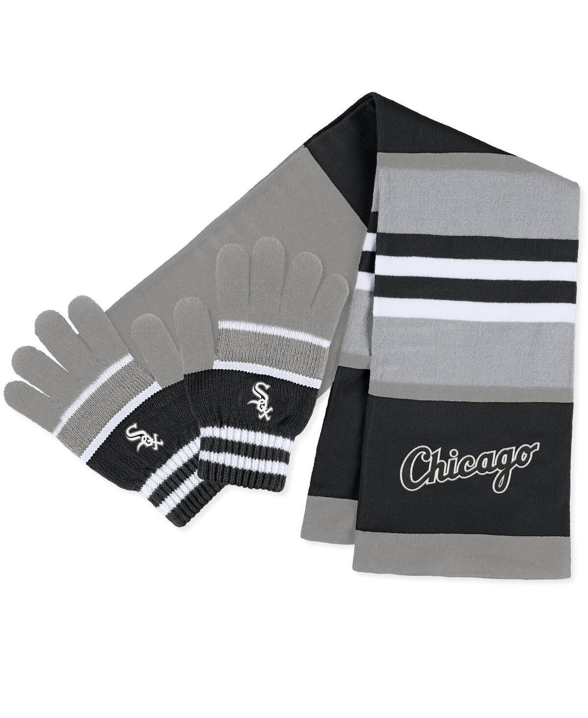 Womens WEAR by Erin Andrews Chicago White Sox Stripe Glove & Scarf Set Product Image