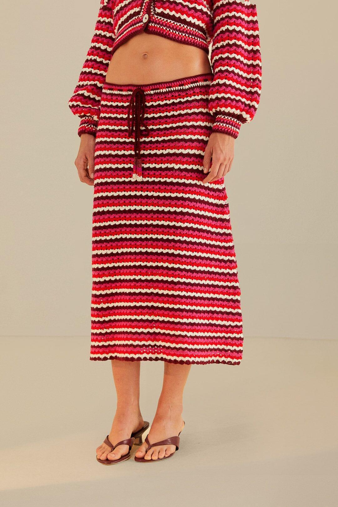 Colorful Stripes Crochet Skirt Product Image