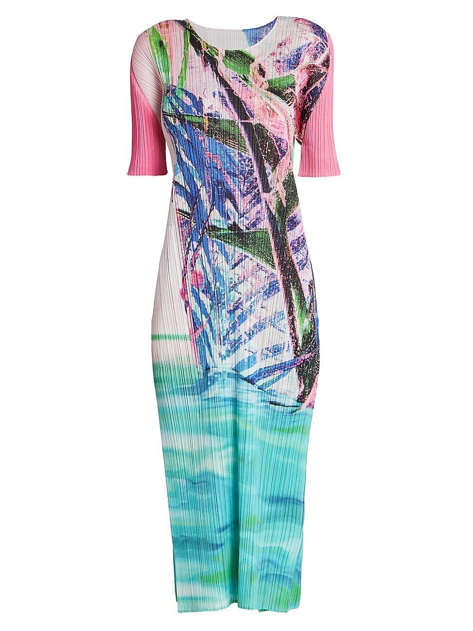 Womens Tropical Winter Midi-Dress Product Image