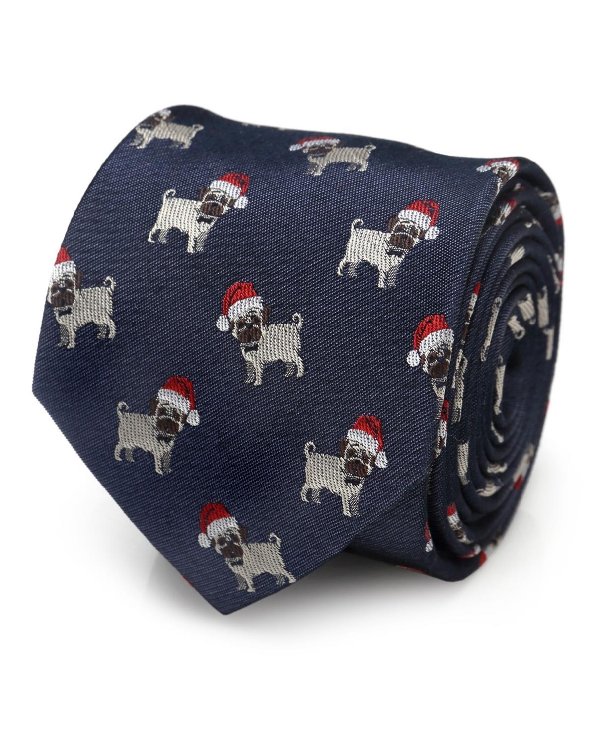 Cufflinks Inc Men's Santa Pug Tie, Blue Product Image