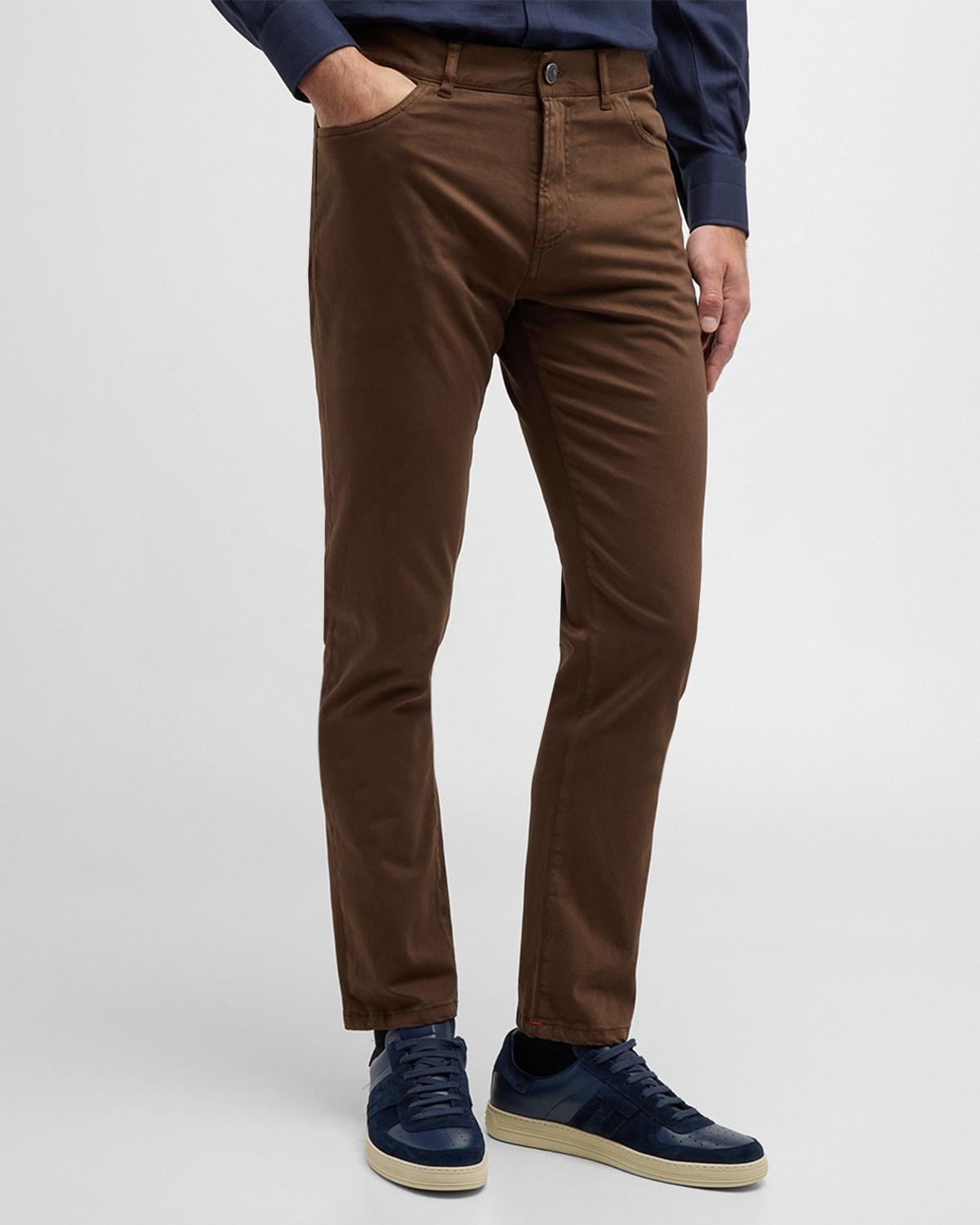 Mens Cashmere-Cotton Slim 5-Pocket Pants Product Image