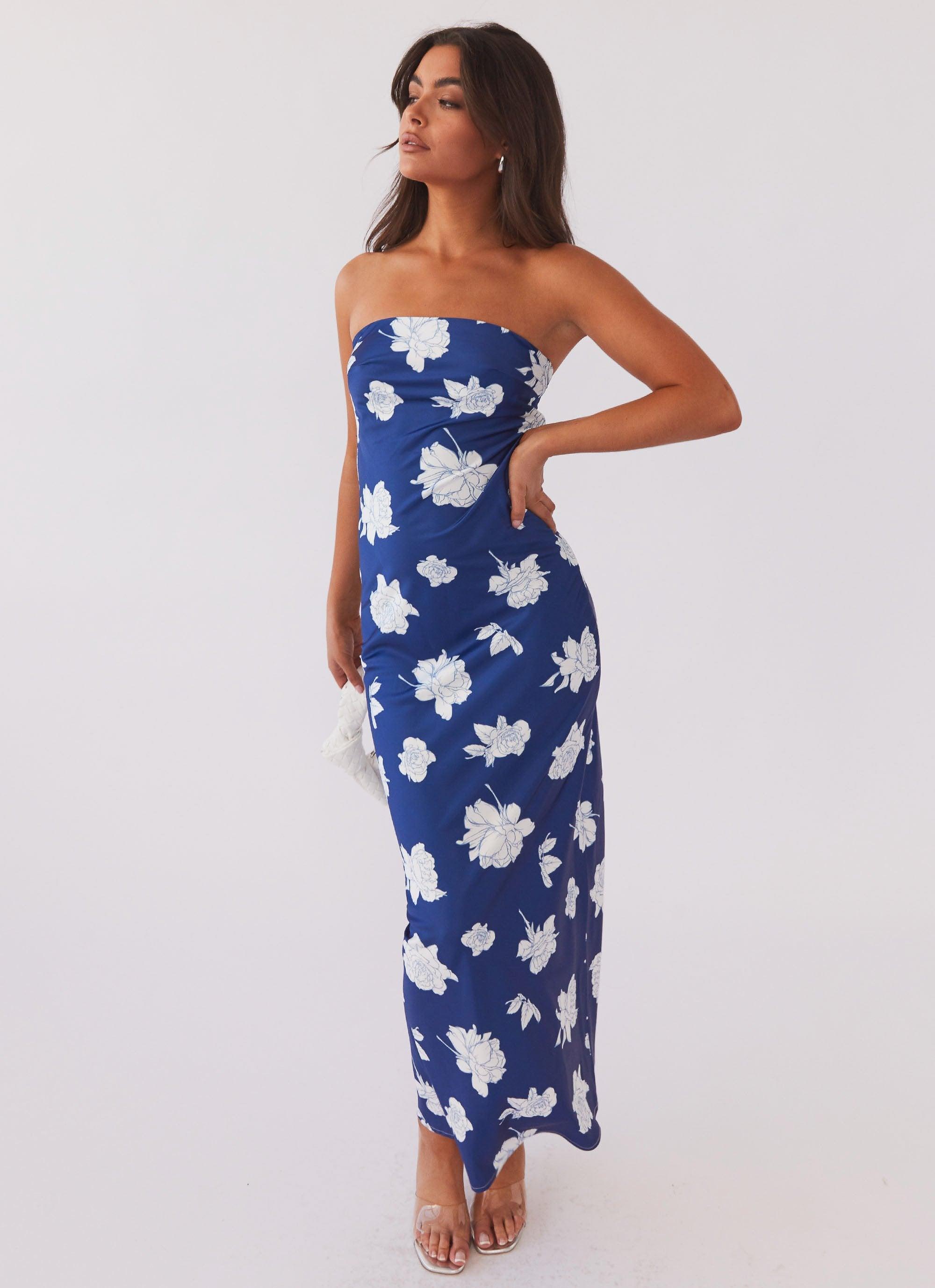 What I Want Maxi Dress - Navy Flora Product Image