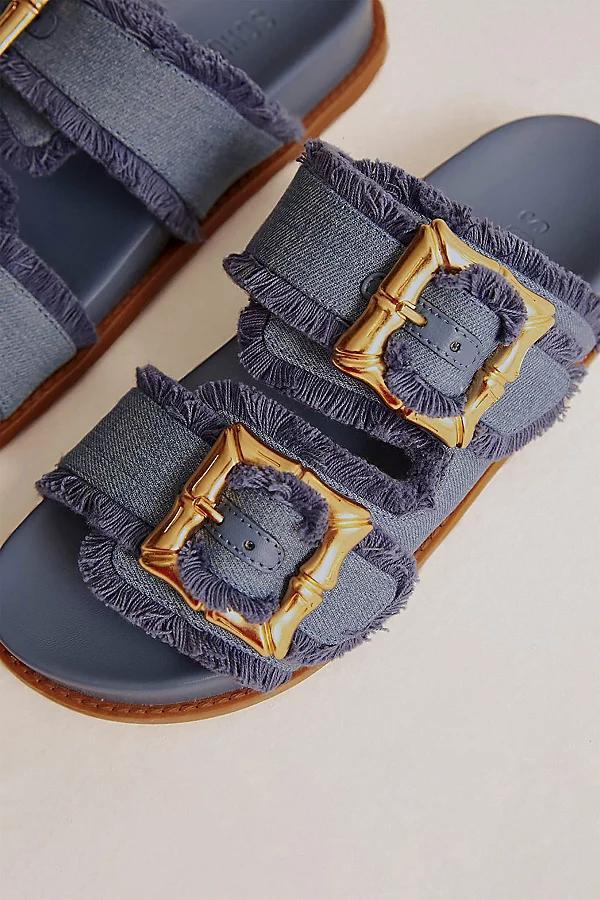 Enola Frayed Dual-Buckle Slide Sandals Product Image