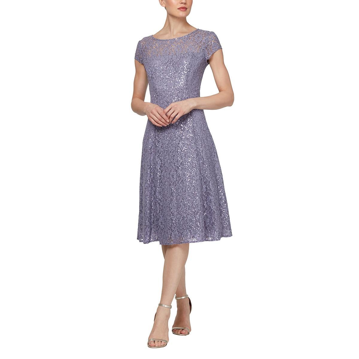 SL FASHIONS Sequin Lace Midi Dress Product Image