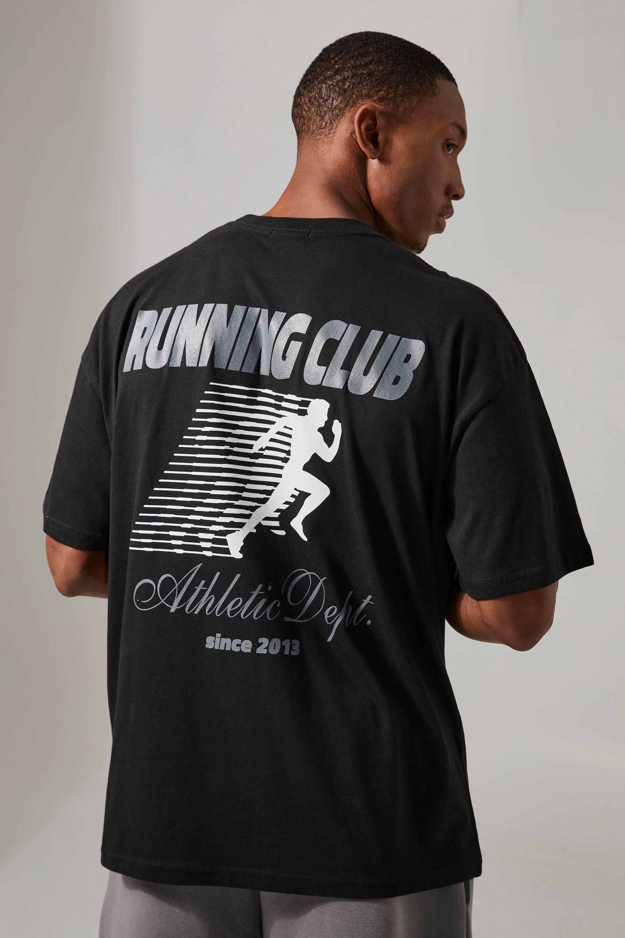 Man Active Running Club Oversized T-shirt | boohooMAN USA Product Image