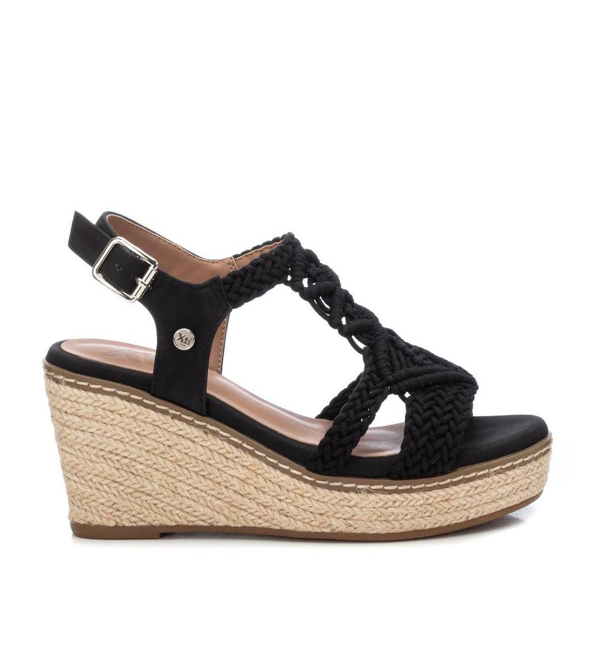 Xti Womens Jute Wedge Sandals Black Product Image