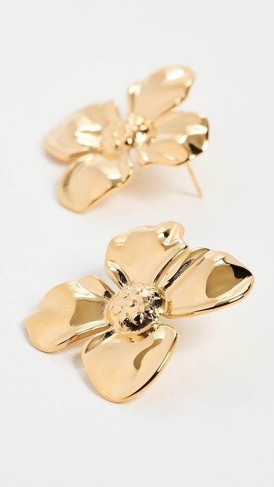 By Adina Eden Four Leaf Flower Stud Earrings | Shopbop Product Image