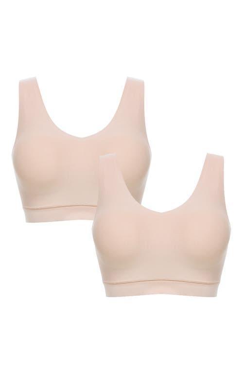 Soft Stretch Padded V-Neck Bra Top, 2-Pack Product Image