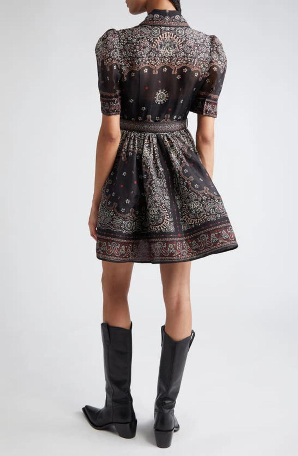 Matchmaker Bandana-print Mini Dress In Black Bandana Product Image