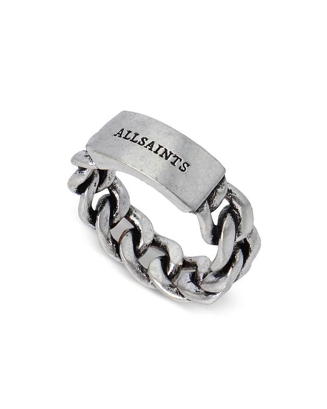 Allsaints Curb Chain Band Ring in Sterling Silver Product Image