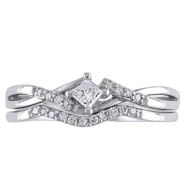 Stella Grace Diamond Engagement Ring Set in 10k White Gold (1/5 Carat T.W.), Womens Product Image