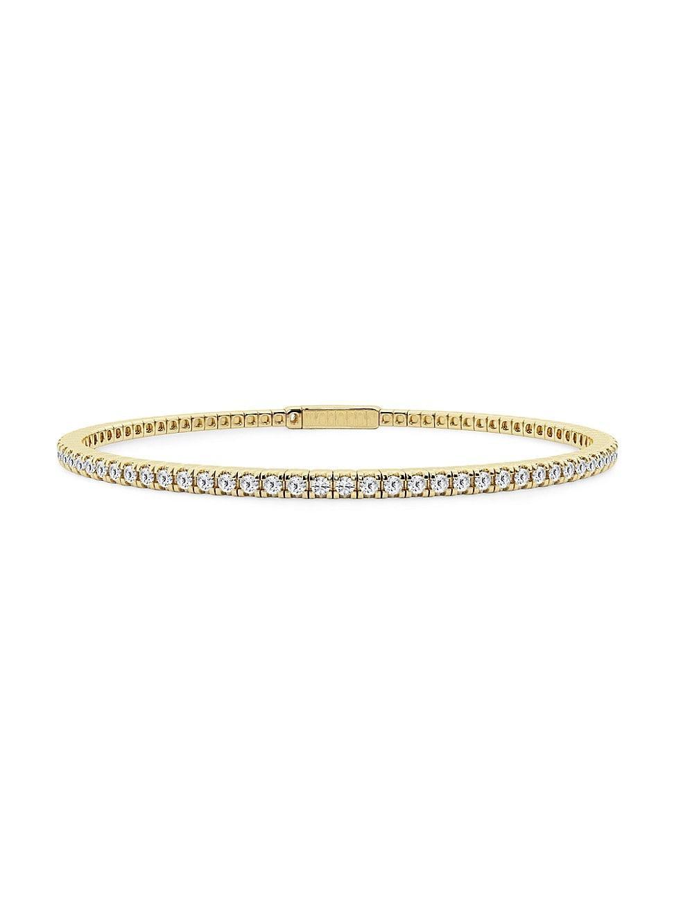 Womens 14K Yellow Gold & Round Lab-Grown Diamond Flexible Tennis Bangle/1.00-10.00 TCW Product Image