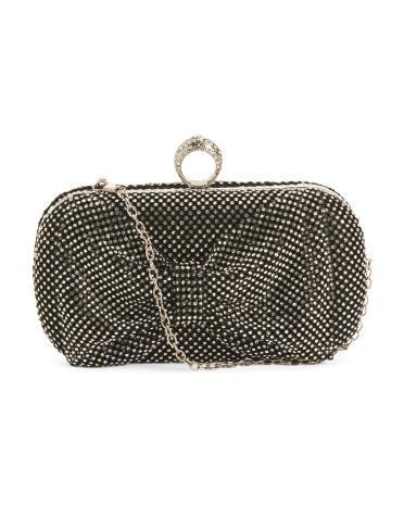 Rhinestone Bow Clutch for Women Product Image