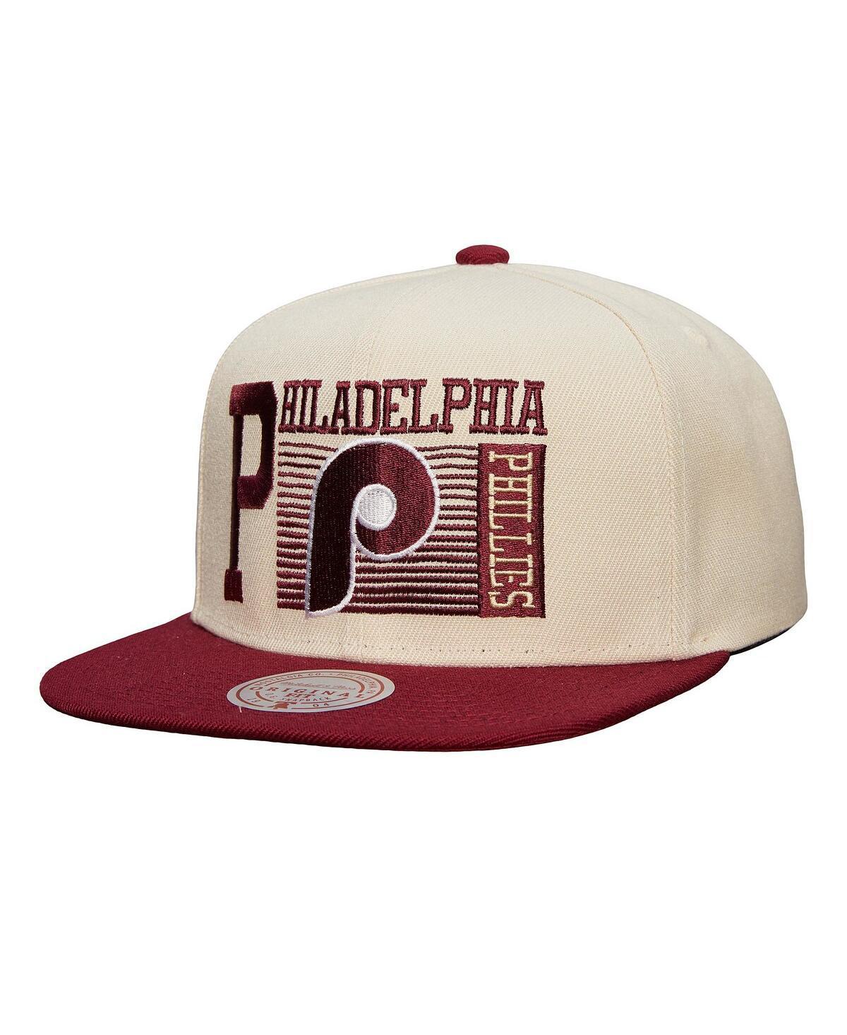 Mitchell & Ness Mens Cream Philadelphia Phillies Cooperstown Collection Speed Zone Snapback Hat Product Image