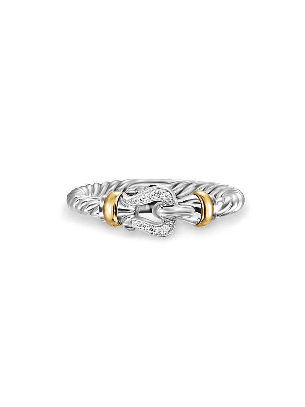 Womens Petite Buckle Ring in Sterling Silver Product Image