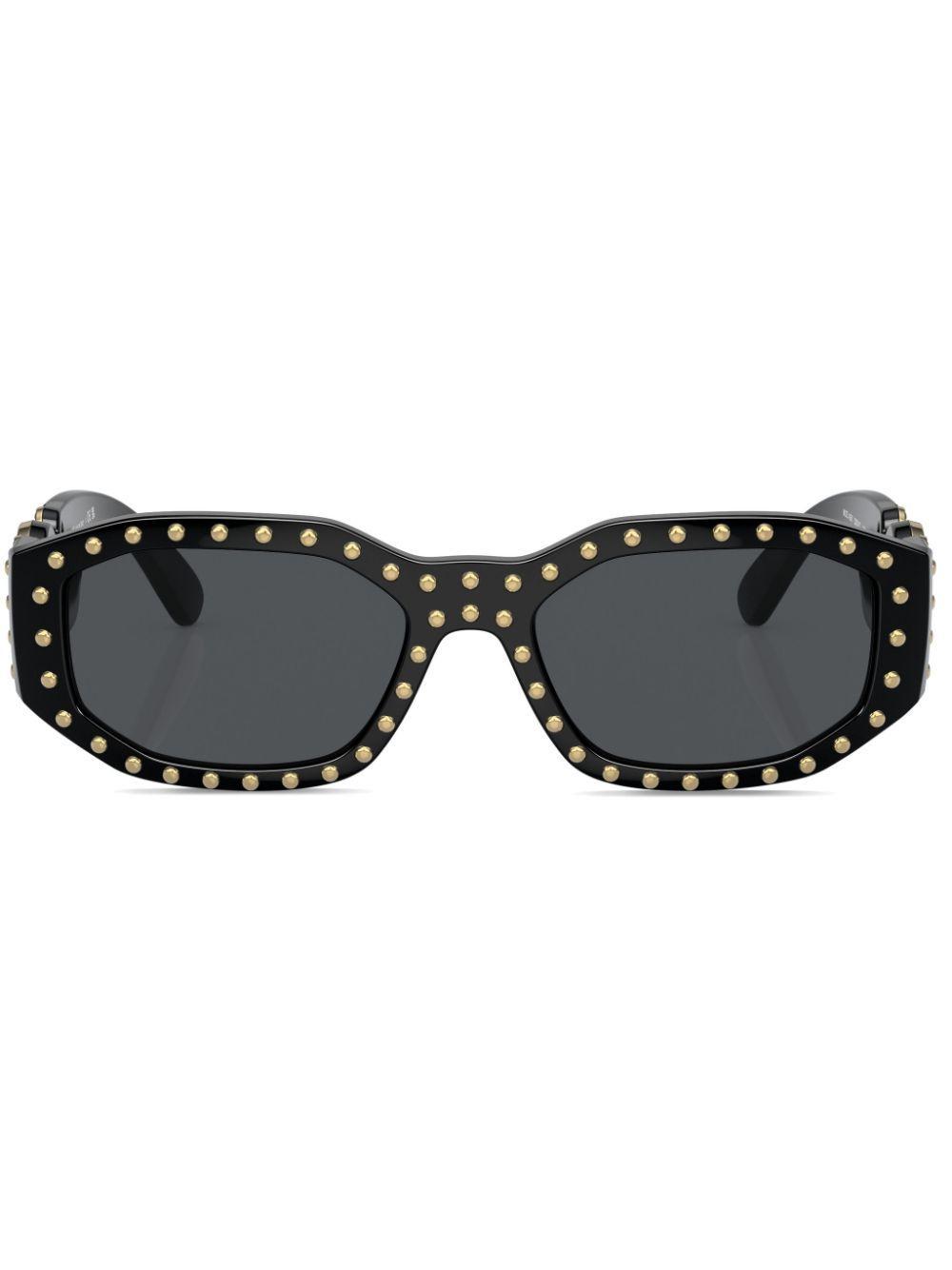 VERSACE Biggie Stud-embellished Sunglasses In 539787 Black Product Image