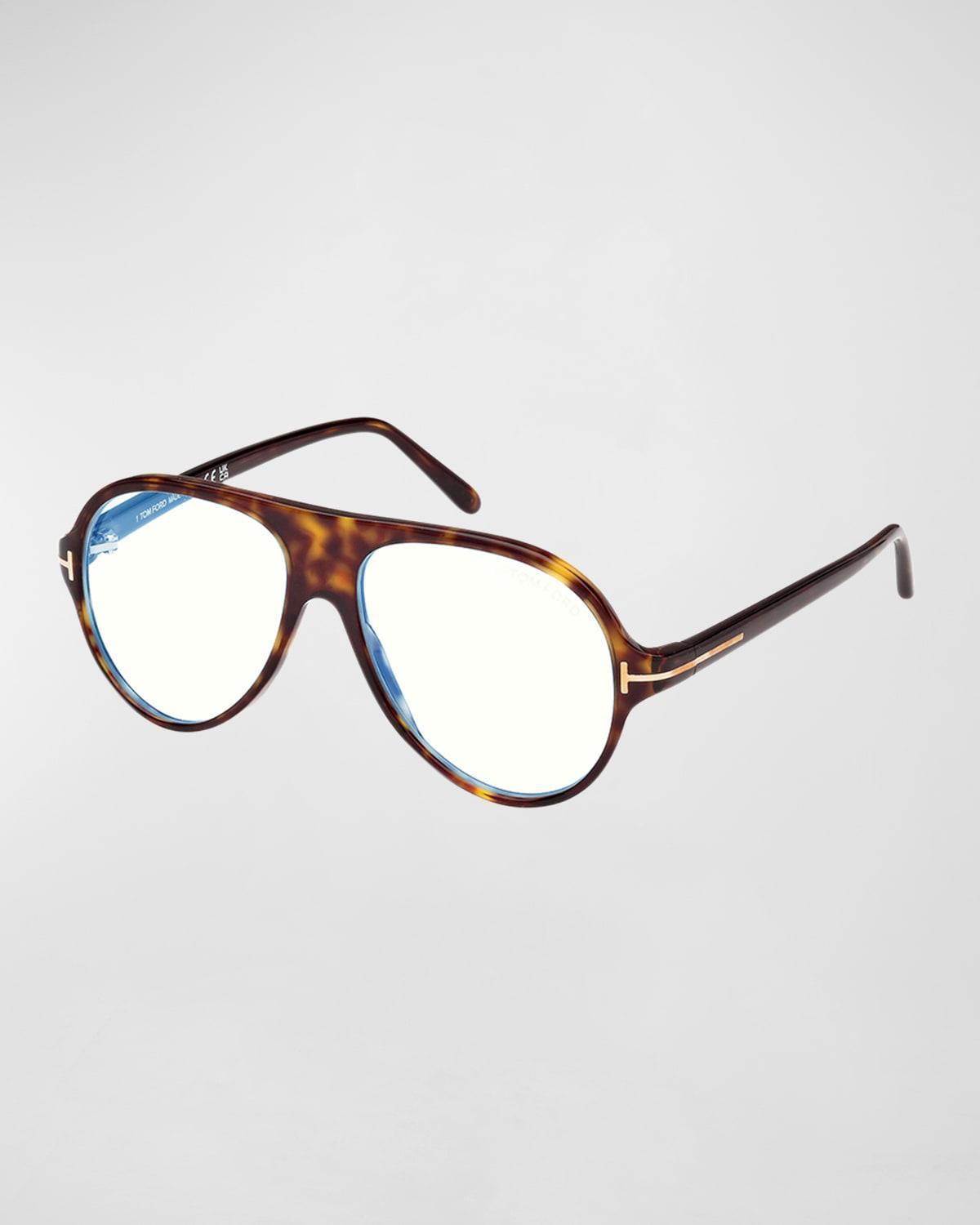 Mens 53MM Pilot Blue Block Glasses Product Image