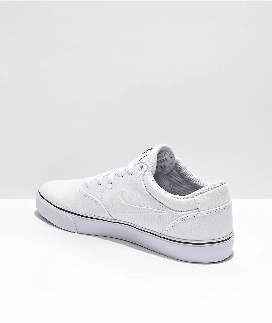 Nike SB Chron 2 White Canvas Skate Shoes Product Image