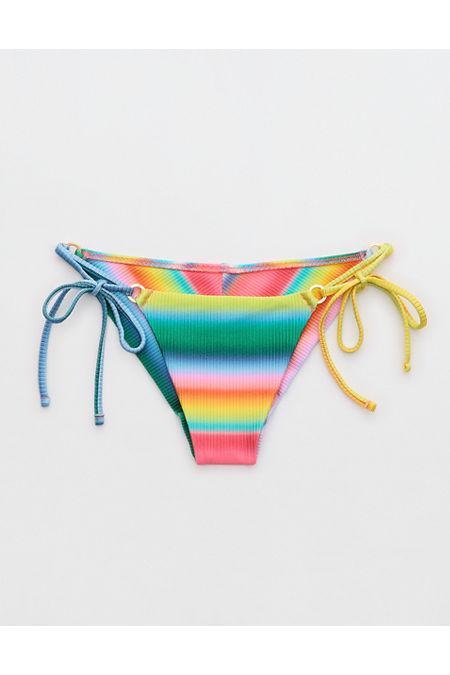 Aerie Shine Rib Cheekiest Tie Bikini Bottom Women's Product Image