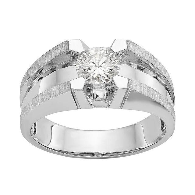 Mens Sterling Silver Diamonore Solitaire Ring Product Image