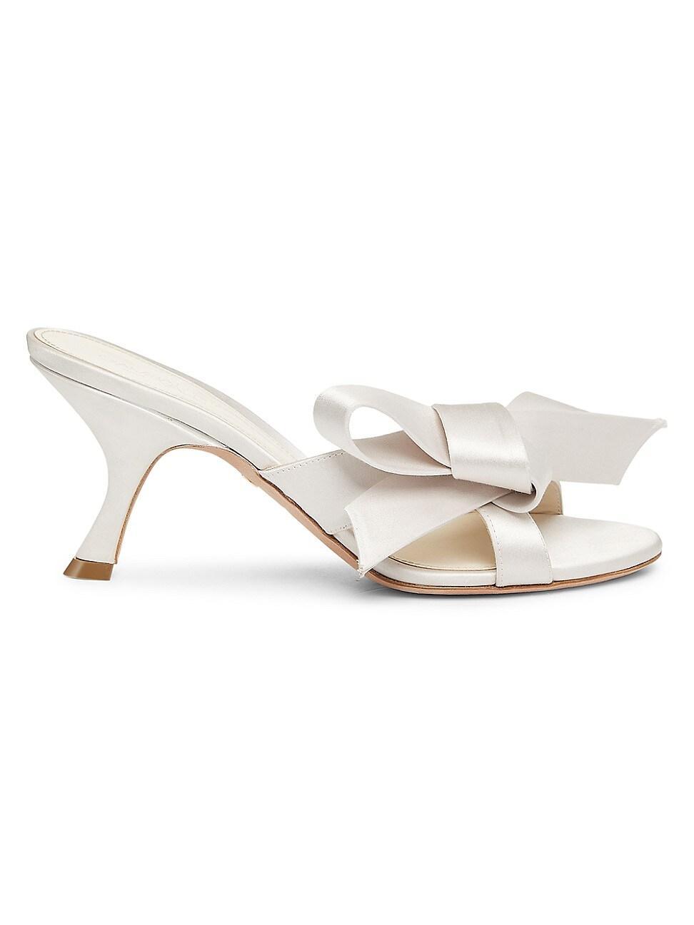 Womens 75MM Bow-Detailed Satin Sandals Product Image