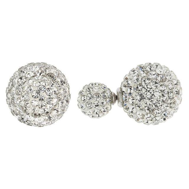 Giani Bernini Crystal Ball Front & Back Earrings Created for Macys - Sterling Silver Product Image