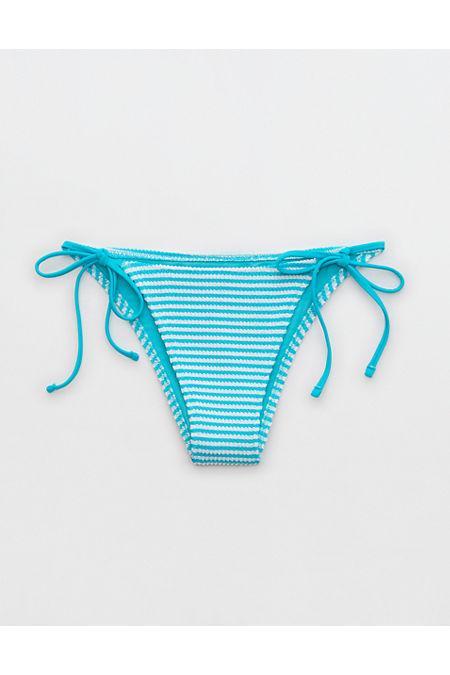 Aerie Crinkle Stripe Cheekiest Tie Bikini Bottom Women's Product Image