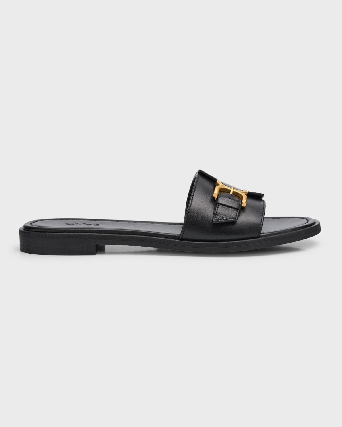 Womens Marcie Leather Slides Product Image