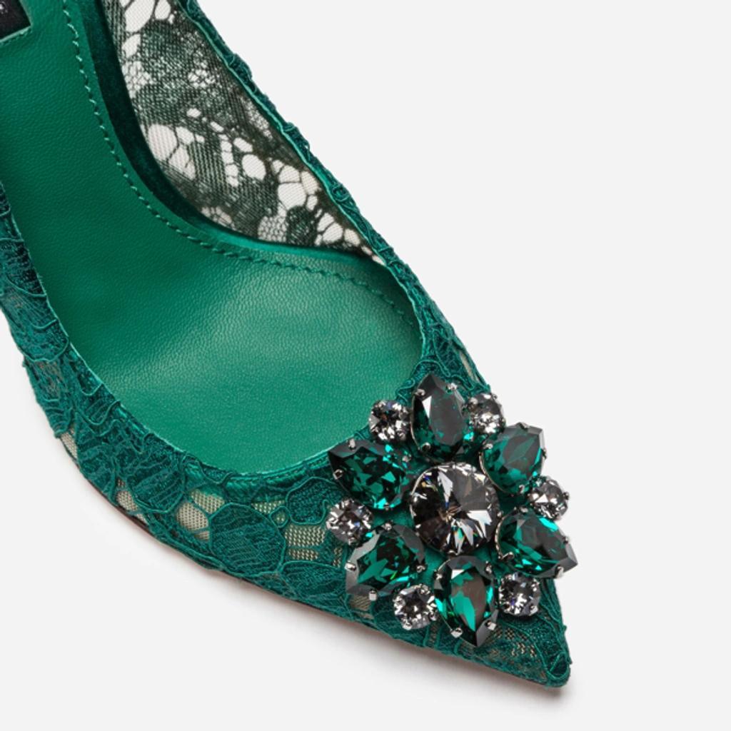 DOLCE & GABBANA Pump In Taormina Lace With Crystals In Green Product Image