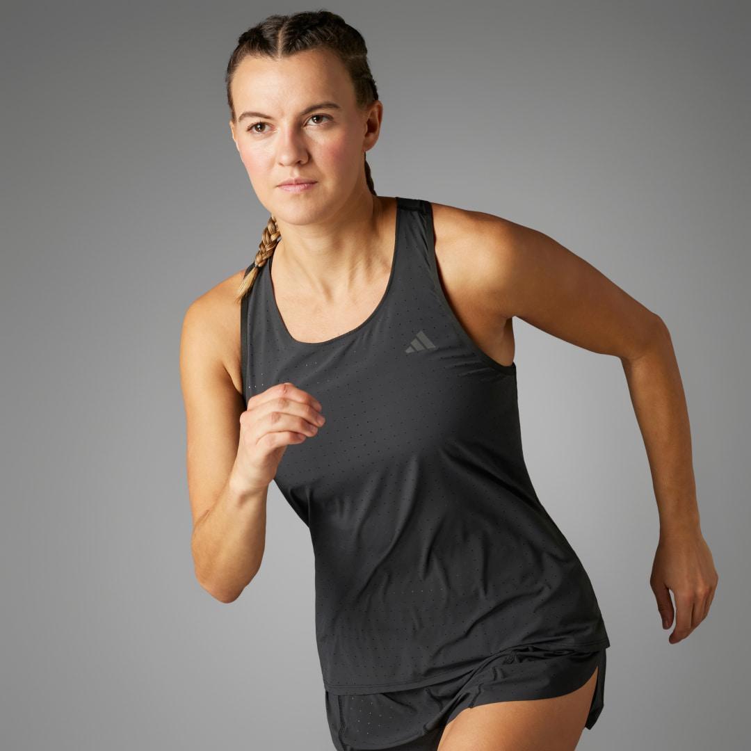 adidas Adizero Running Tank Top Black M Womens Product Image