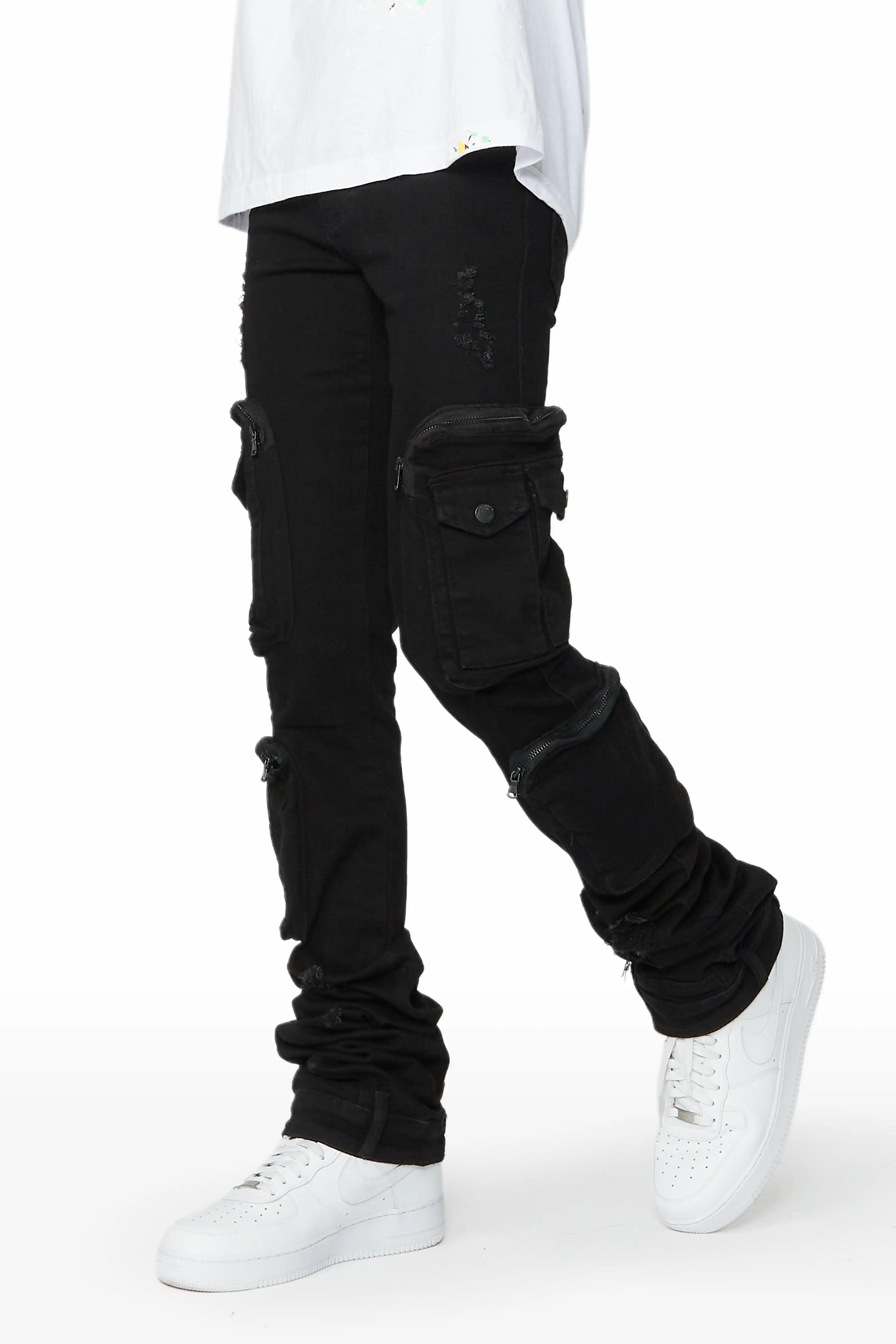 Sutton Black Super Stacked Flare Jean Male product image